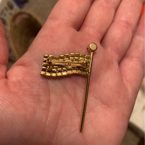 USA Flag Pin Patriotic Rhinestone 4th of July - Picture 2 of 2